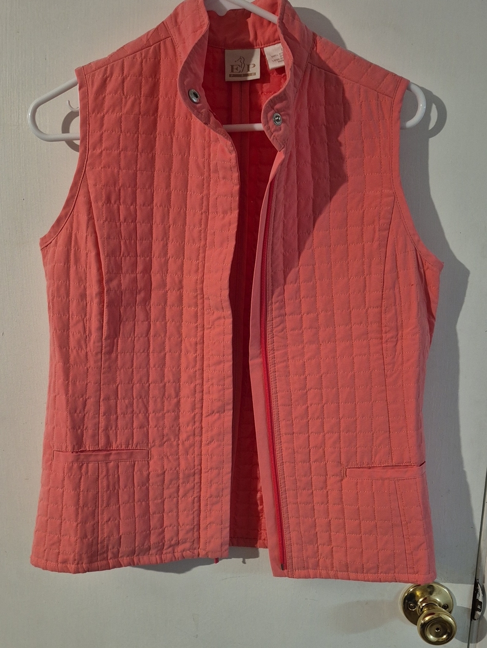 EP Pro Coral Pink Quilted Sleeveless Vest